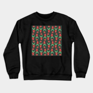 Red Poinsettias in Terracotta Pots for Christmas- non-directional watercolour florals Crewneck Sweatshirt